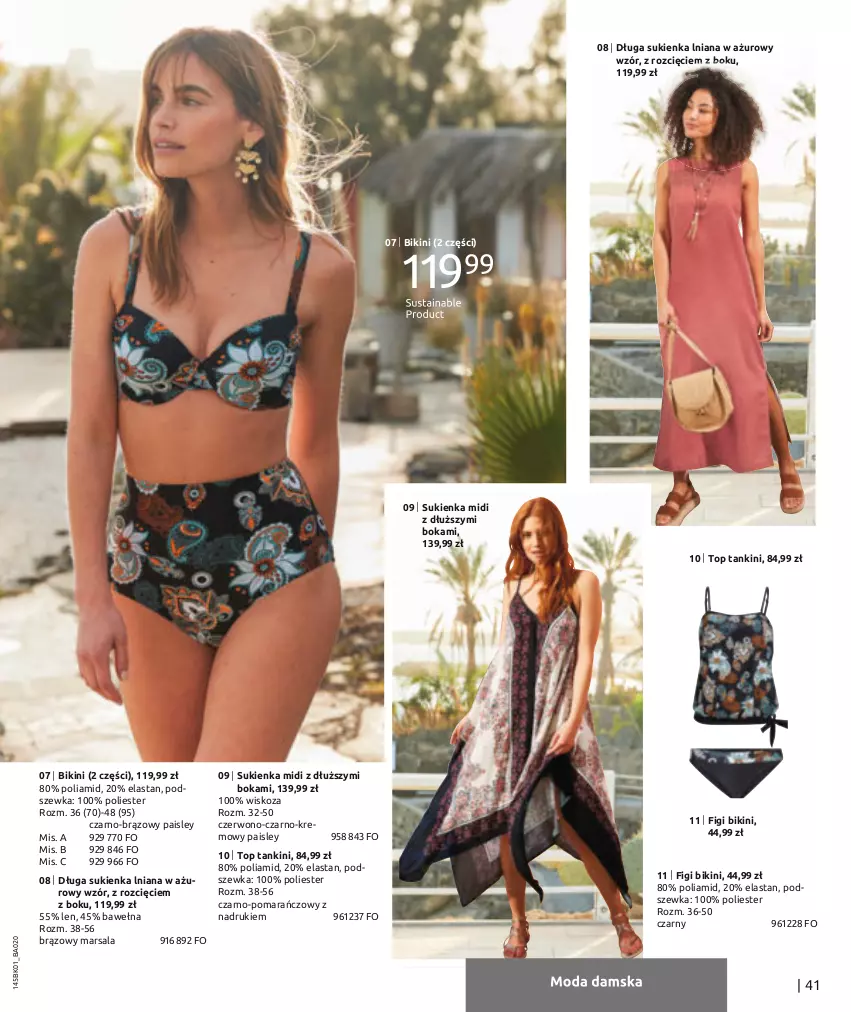 Gazetka promocyjna Bonprix - Twoje lato – twój look! - ważna 30.05 do 30.11.2022 - strona 43 - produkty: Bikini, Figi, Mars, Sukienka, Top, Wełna