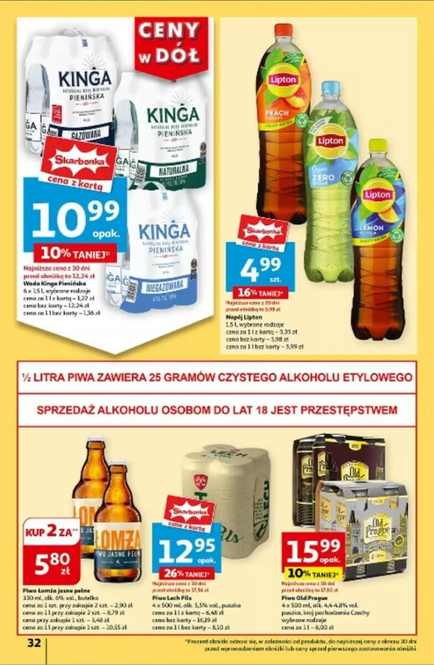 Gazetka promocyjna Auchan - ważna 25.07 do 31.07.2024 - strona 28 - produkty: Fa, Gra, Lipton, Napój, Pax, Piwa, Piwo, Ser, Woda