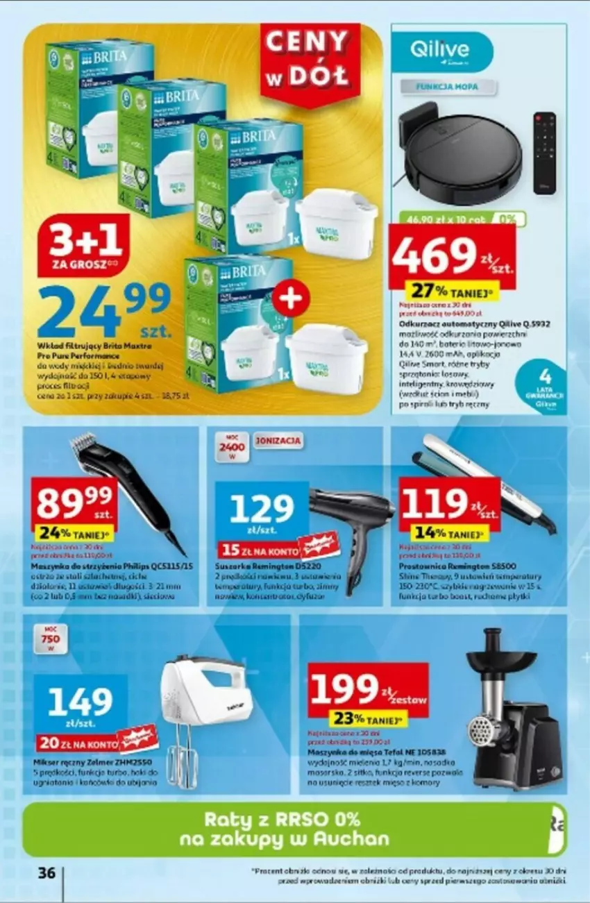 Gazetka promocyjna Auchan - ważna 25.07 do 31.07.2024 - strona 39 - produkty: Brit, Brita, Cynk, Fa, Gra, LG, Philips, Por, Pur, Sitko, Suszarka, Tefal