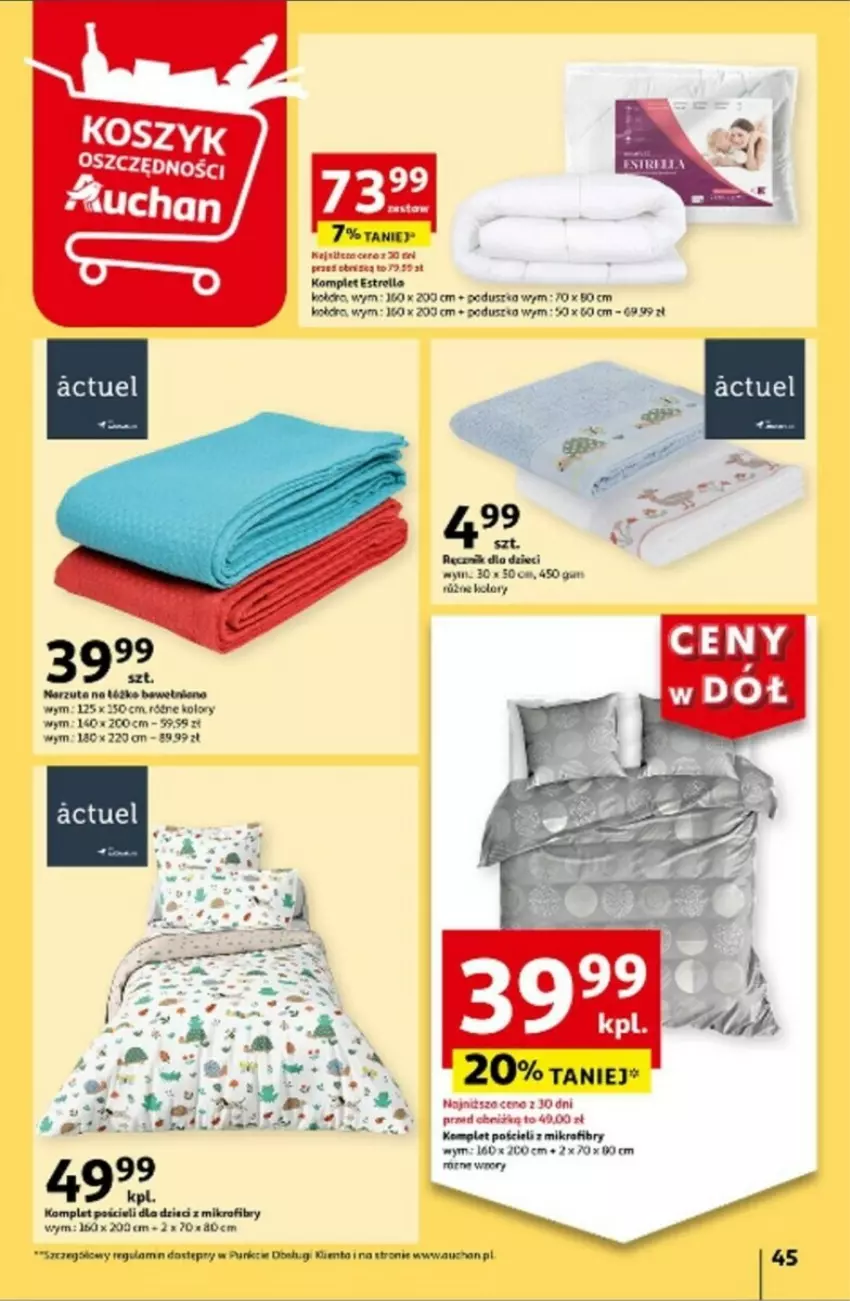Gazetka promocyjna Auchan - ważna 25.07 do 31.07.2024 - strona 49 - produkty: Dzieci, Fa, Kołdra, Kosz, Pościel, Wełna