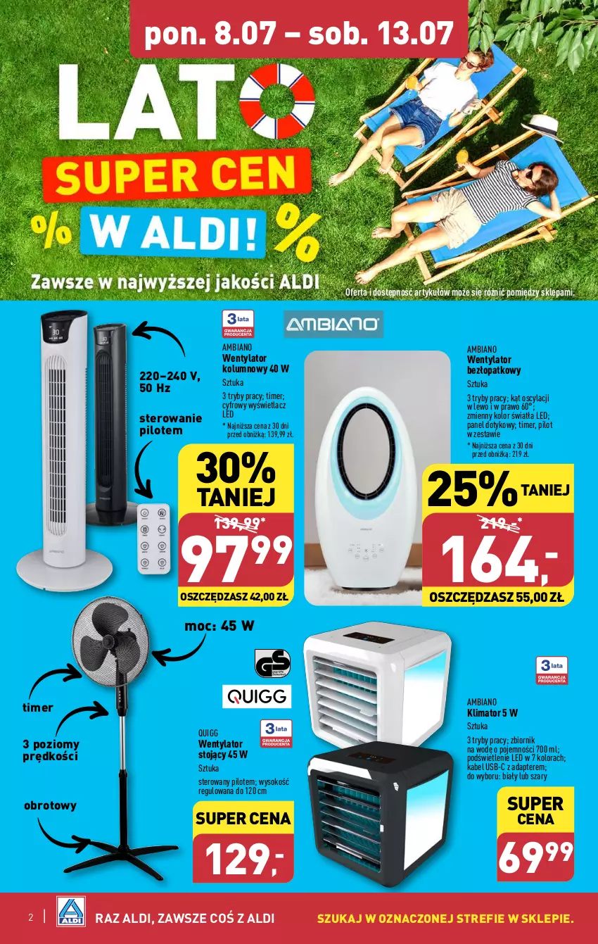 Gazetka promocyjna Aldi - Artykuły przemysłowe i tekstylia - ważna 08.07 do 13.07.2024 - strona 2 - produkty: Kabel USB, Sok