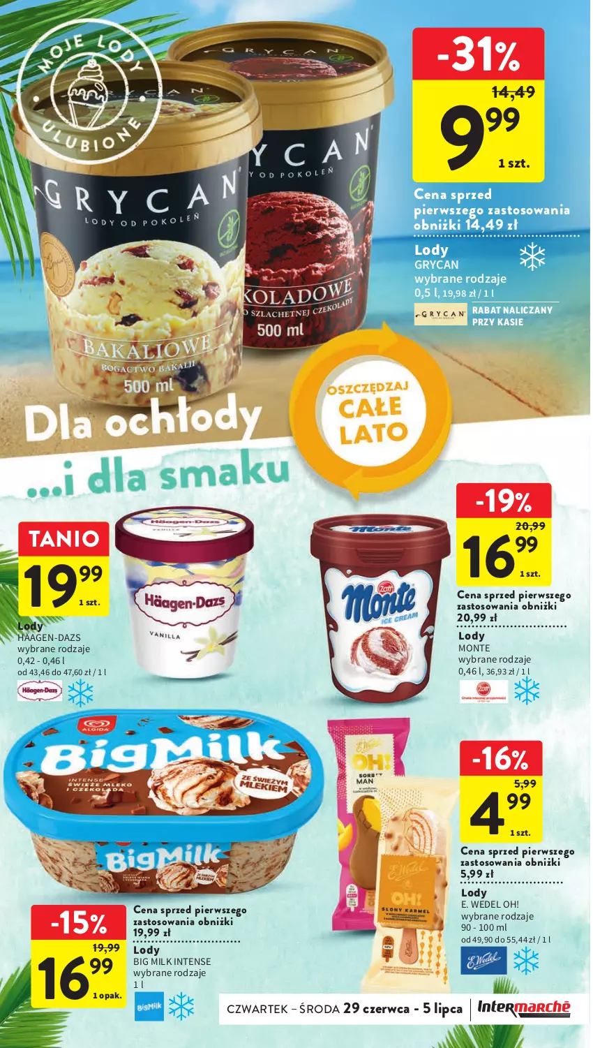 Gazetka promocyjna Intermarche - Gazetka Intermarche - ważna 29.06 do 05.07.2023 - strona 24 - produkty: Big Milk, E. Wedel, Gry, Lody, Monte