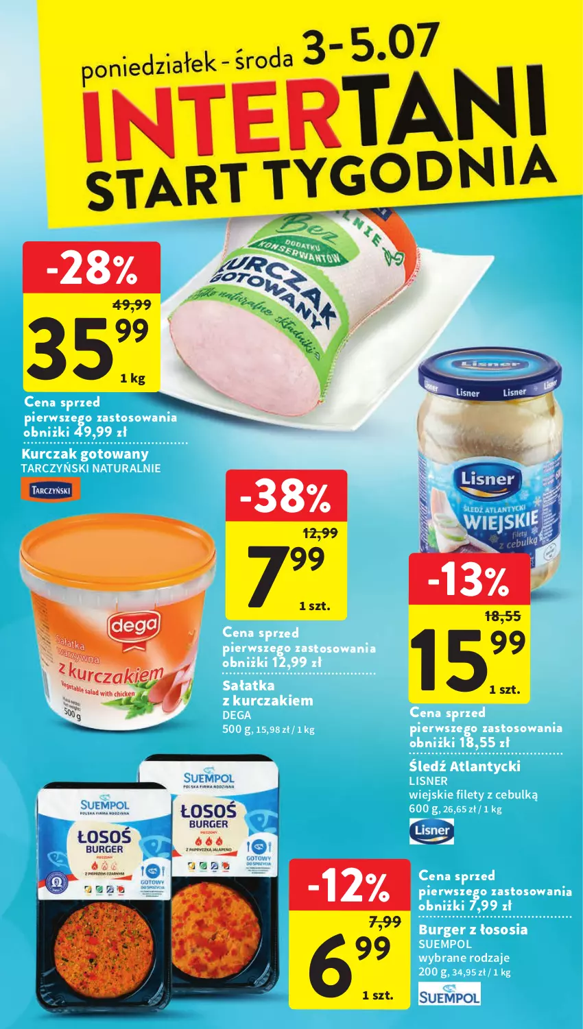 Gazetka promocyjna Intermarche - Gazetka Intermarche - ważna 29.06 do 05.07.2023 - strona 38 - produkty: Burger, Dega, Kurczak, Kurczak gotowany, Lisner, Sałat, Sałatka, Sos, Suempol, Tarczyński