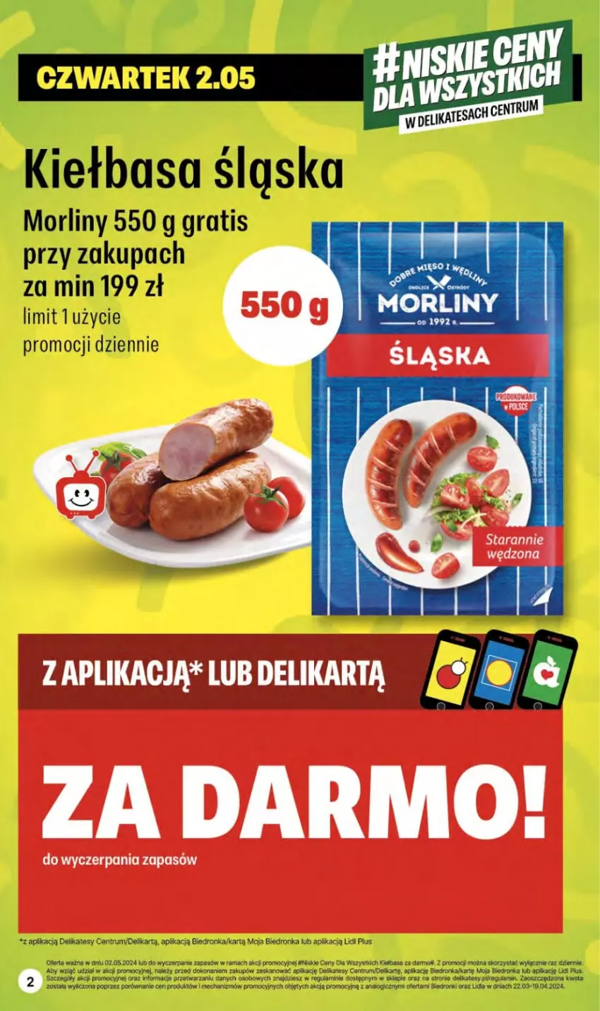 Gazetka promocyjna Delikatesy Centrum - NOWA GAZETKA Delikatesy Centrum od 2 maja! 2-8.05.2024 - ważna 02.05 do 08.05.2024 - strona 2 - produkty: Fa, Gra, Kiełbasa, Kiełbasa śląska, Morliny, Por, Rama, Rum