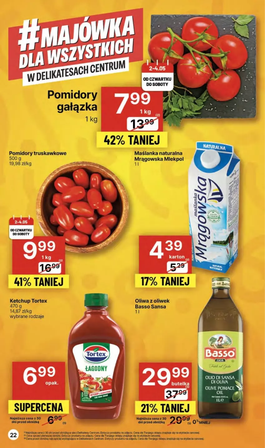 Gazetka promocyjna Delikatesy Centrum - NOWA GAZETKA Delikatesy Centrum od 2 maja! 2-8.05.2024 - ważna 02.05 do 08.05.2024 - strona 22 - produkty: Ketchup, Maślanka, Oliwa, Oliwa z oliwek, Pomidory, Rum