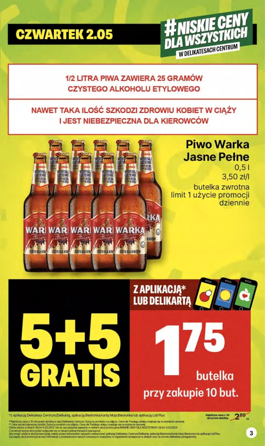 Gazetka promocyjna Delikatesy Centrum - NOWA GAZETKA Delikatesy Centrum od 2 maja! 2-8.05.2024 - ważna 02.05 do 08.05.2024 - strona 3 - produkty: Gra, Orka, Piec, Piwa, Piwo, Rama, Rum, Tran, Warka