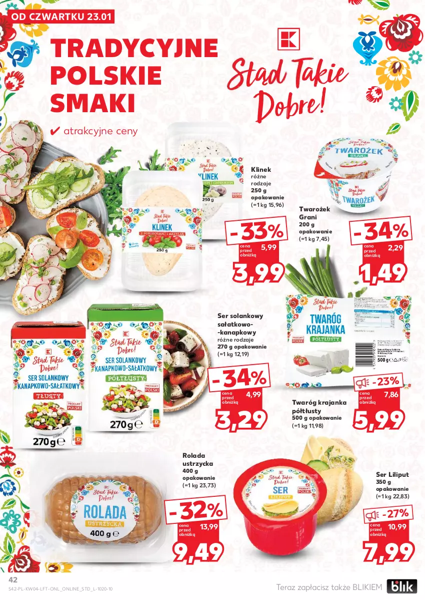 Gazetka promocyjna Kaufland - Gazetka tygodnia - ważna 23.01 do 29.01.2025 - strona 42 - produkty: Gra, Rolada, Rolada Ustrzycka, Sałat, Ser, Solan, Tera, Twaróg