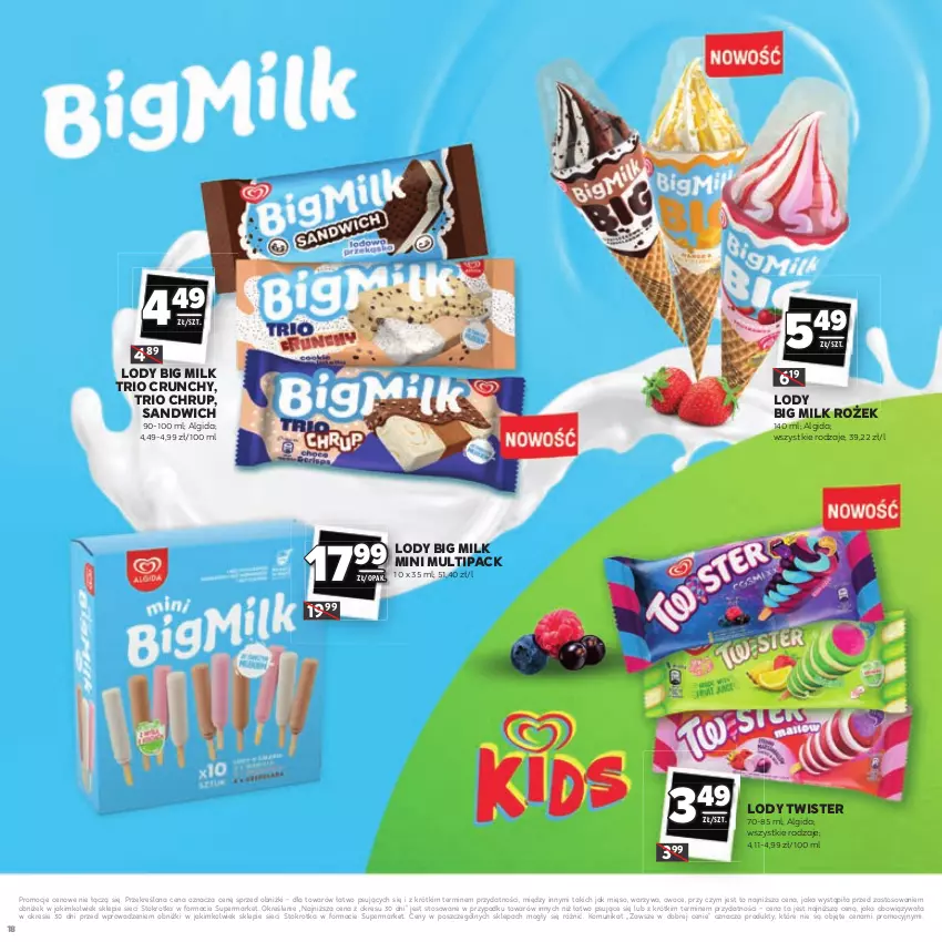 Gazetka promocyjna Stokrotka - Katalog Łap Okazje - ważna 10.07 do 23.07.2025 - strona 18 - produkty: Algida, Big Milk, LG, Lody, Mięso, Owoce, Warzywa