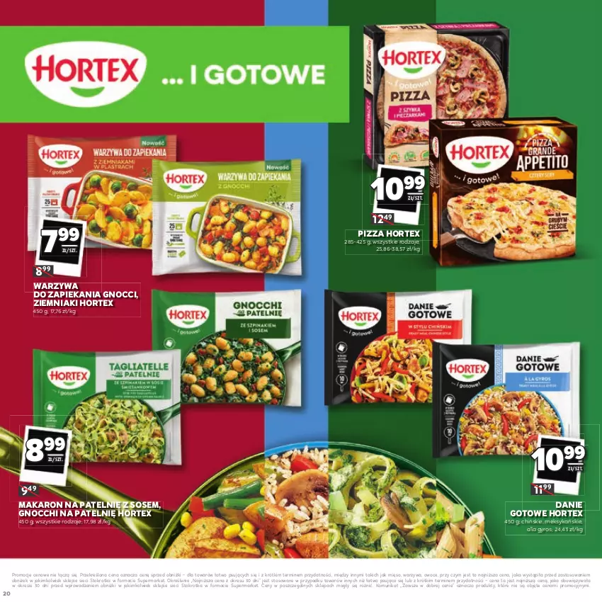 Gazetka promocyjna Stokrotka - Katalog Łap Okazje - ważna 10.07 do 23.07.2025 - strona 20 - produkty: Danie gotowe, Gnocchi, Gyros, Hortex, Makaron, Mięso, Owoce, Pizza, Sos, Warzywa, Ziemniaki