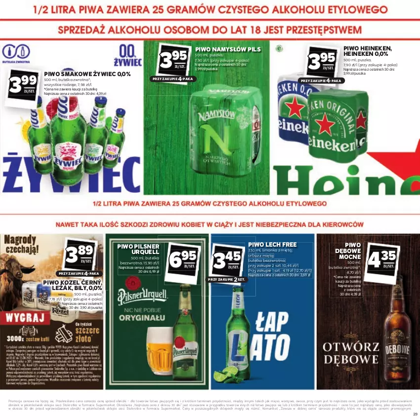 Gazetka promocyjna Stokrotka - Katalog Łap Okazje - ważna 10.07 do 23.07.2025 - strona 29 - produkty: Arbuz, Heineken, Kozel, Limonka, Mięso, Namysłów, Owoce, Pilsner Urquell, Piwo, Warzywa