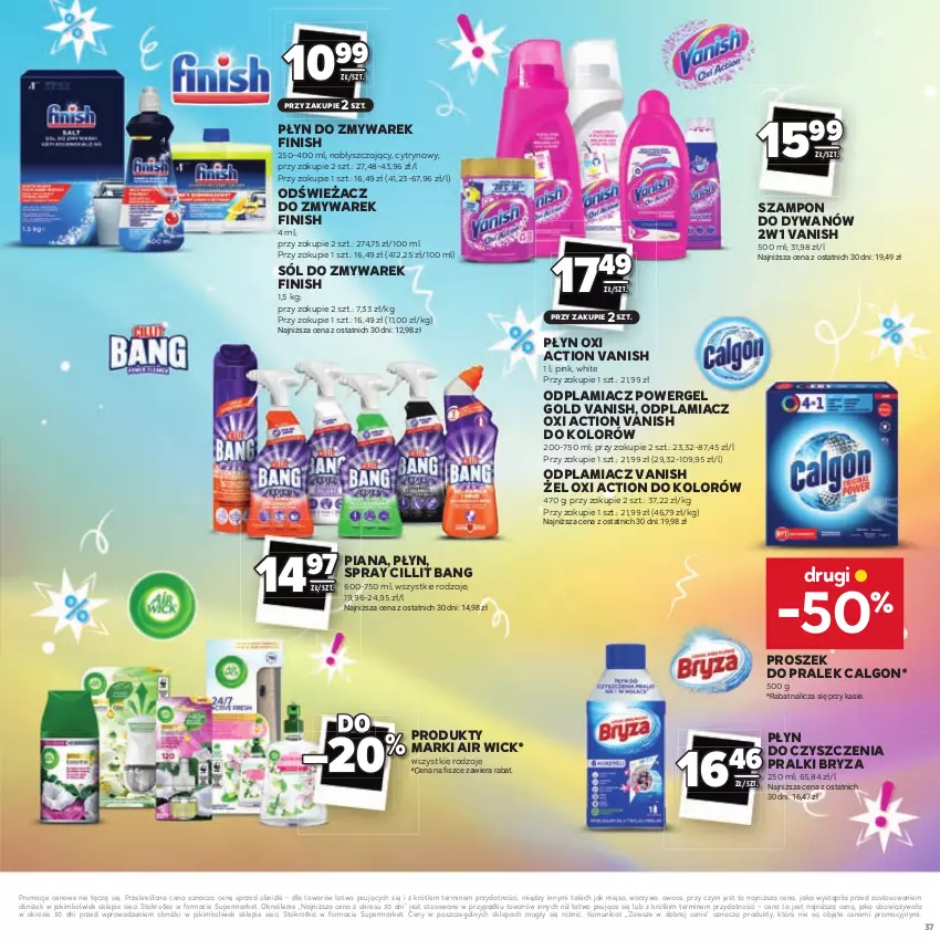 Gazetka promocyjna Stokrotka - Katalog Łap Okazje - ważna 10.07 do 23.07.2025 - strona 37 - produkty: Air Wick, Bryza, Calgon, Cillit Bang, Dywan, Finish, LG, Mięso, Odplamiacz, Owoce, Pralki, Sól, Szampon, Vanish, Warzywa