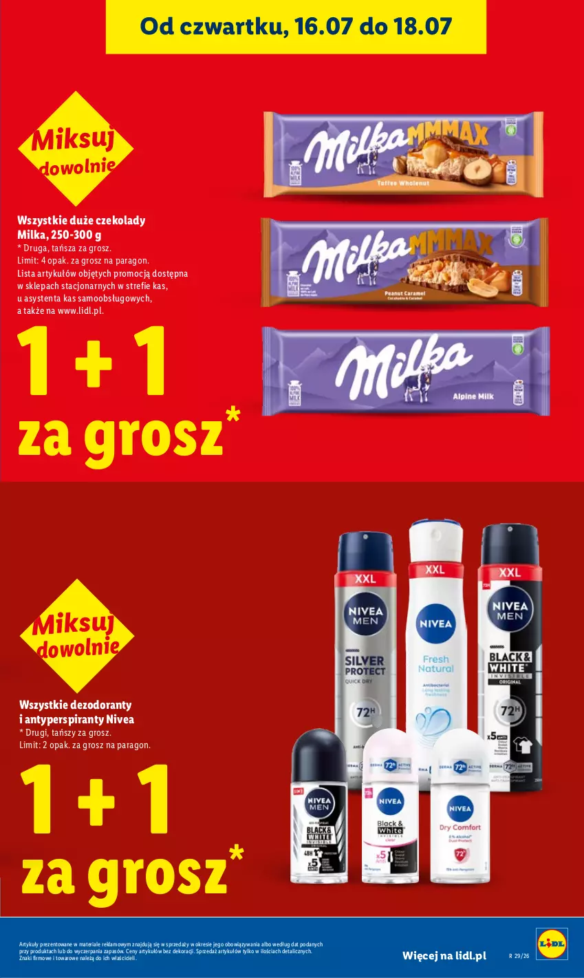 Gazetka promocyjna Lidl - Gazetka ważna od 16.07 do 18.07 - ważna 16.07 do 18.07.2026 - strona 19 - produkty: Antyperspirant, Dezodorant, Milka, Nivea