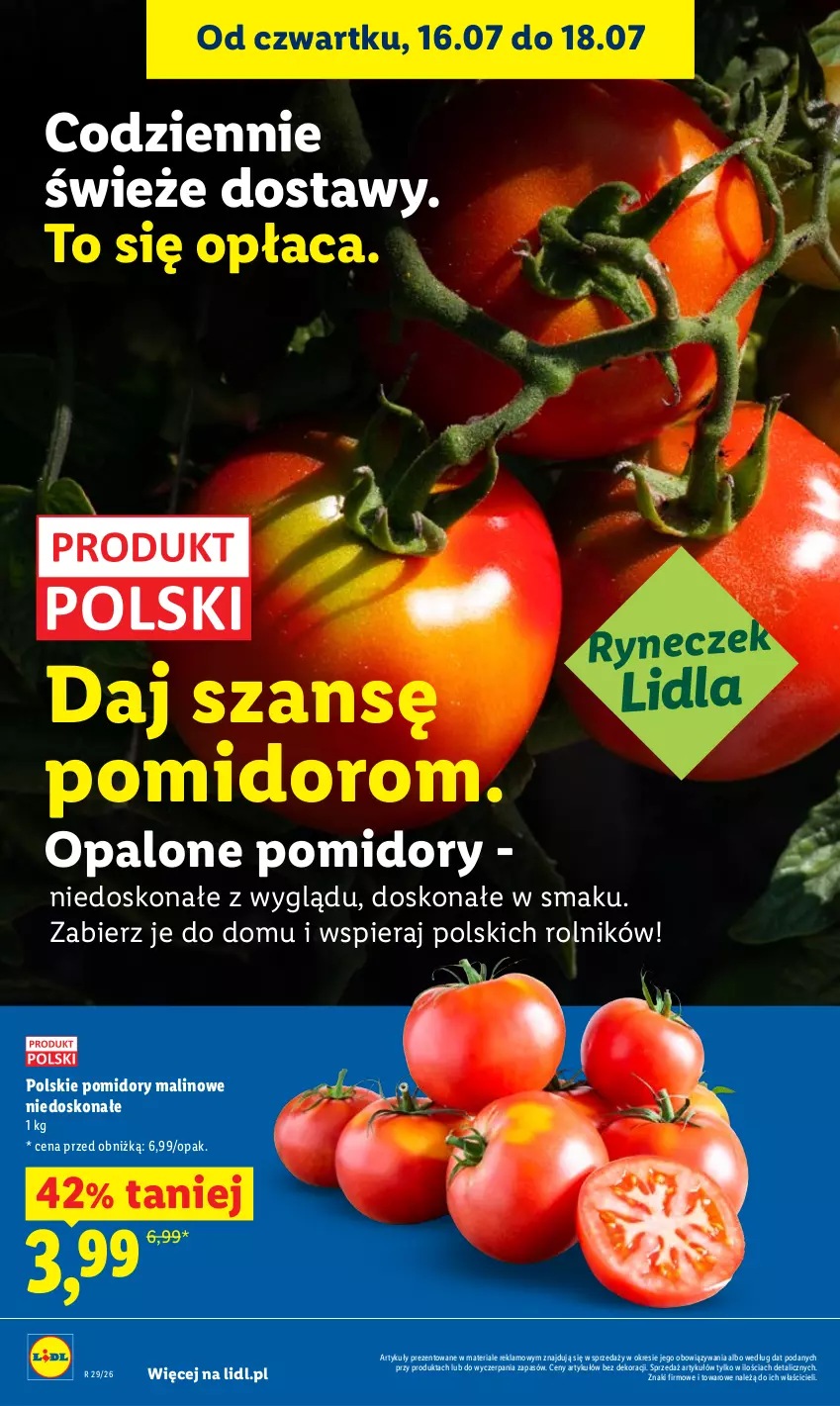 Gazetka promocyjna Lidl - Gazetka ważna od 16.07 do 18.07 - ważna 16.07 do 18.07.2026 - strona 50 - produkty: Pomidory, Rolnik