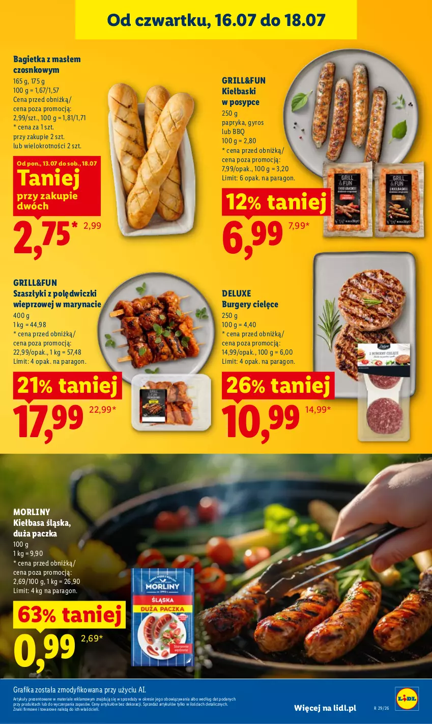 Gazetka promocyjna Lidl - Gazetka ważna od 16.07 do 18.07 - ważna 16.07 do 18.07.2026 - strona 53 - produkty: Bagietka, Burger, Gra, Grafika, Grill, Gyros, Kiełbasa, Kiełbasa śląska, Morliny, Papryka