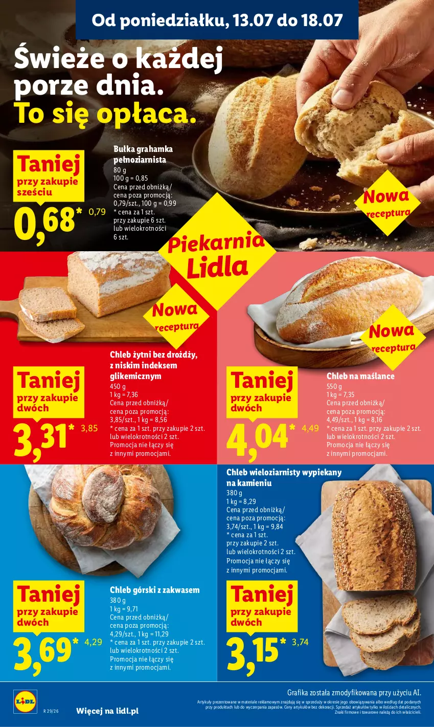 Gazetka promocyjna Lidl - Gazetka ważna od 16.07 do 18.07 - ważna 16.07 do 18.07.2026 - strona 56 - produkty: Bułka, Bułka grahamka, Chleb, Chleb wieloziarnisty, Gra, Grafika, Por