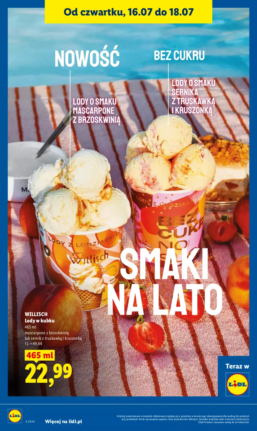 Gazetka promocyjna Lidl - Gazetka ważna od 16.07 do 18.07 - ważna 16.07 do 18.07.2026 - strona 68 - produkty: Lody, Mascarpone, Ser, Tera