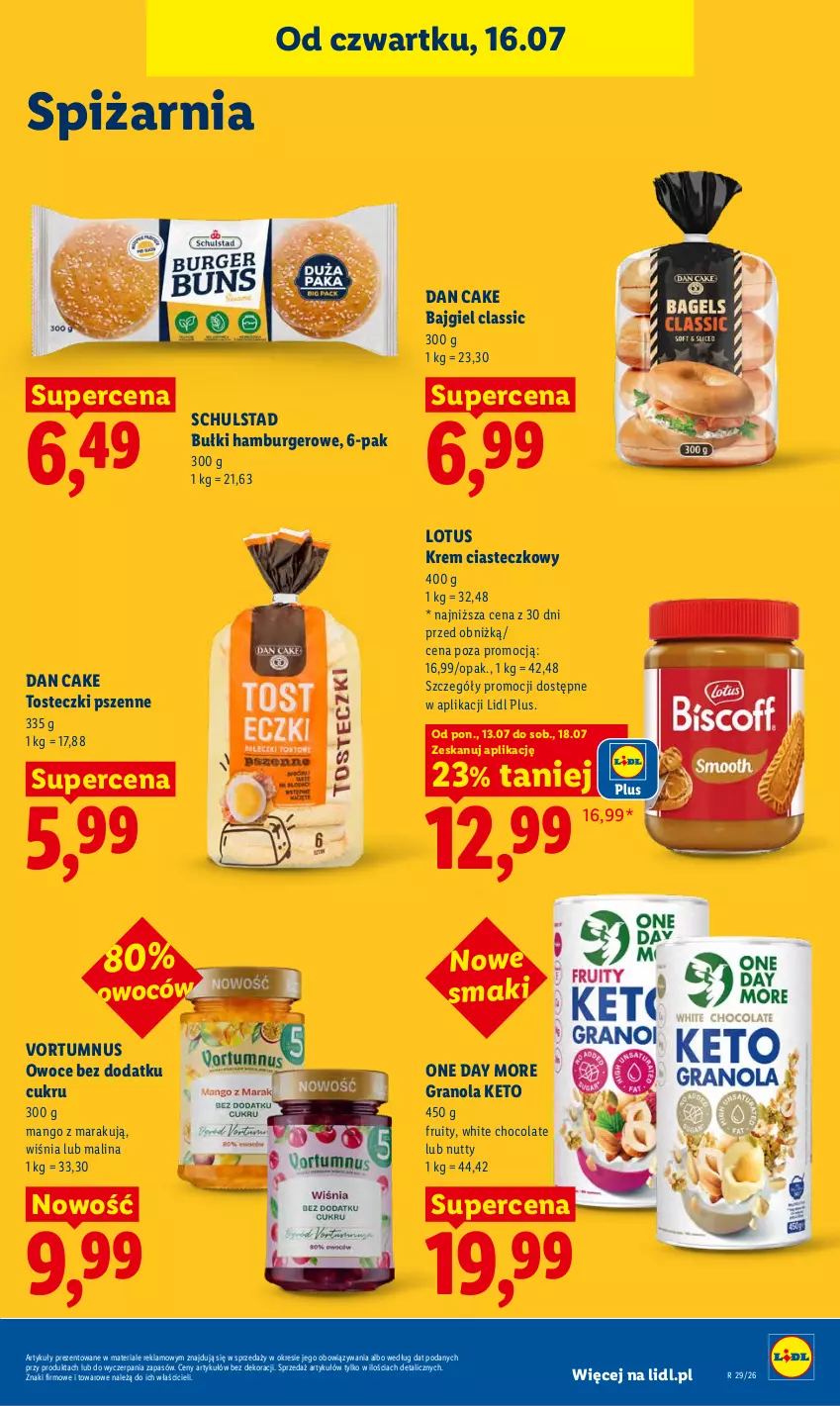 Gazetka promocyjna Lidl - Gazetka ważna od 16.07 do 18.07 - ważna 16.07 do 18.07.2026 - strona 87 - produkty: Burger, Dan Cake, Gra, Granola, Hamburger, Mango, Owoce