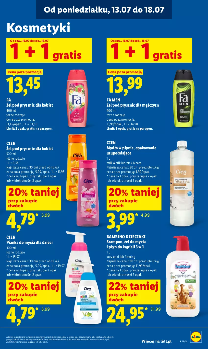 Gazetka promocyjna Lidl - Gazetka ważna od 16.07 do 18.07 - ważna 16.07 do 18.07.2026 - strona 91 - produkty: Dzieci, Fa, Gra, Mydło, Mydło w płynie, Płyn do kąpieli, Szampon