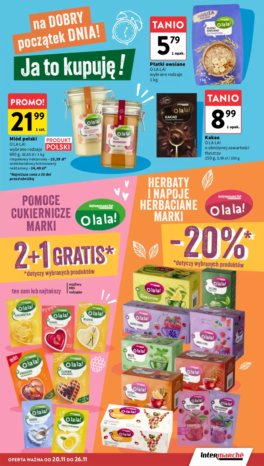 Gazetka promocyjna Intermarche - Gazetka promocyjna - ważna 20.11 do 26.11.2025 - strona 30 - produkty: Cukier, Gra, Kakao, Miód, Napoje, Nektar, Płatki owsiane