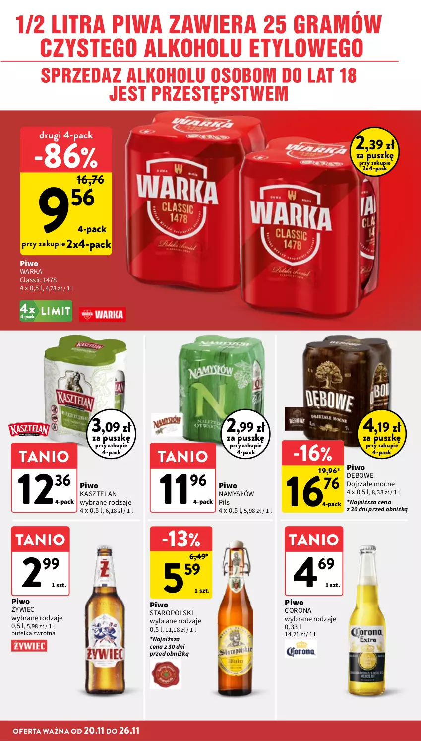 Gazetka promocyjna Intermarche - Gazetka promocyjna - ważna 20.11 do 26.11.2025 - strona 35 - produkty: Kasztelan, Namysłów, Piwo, Warka