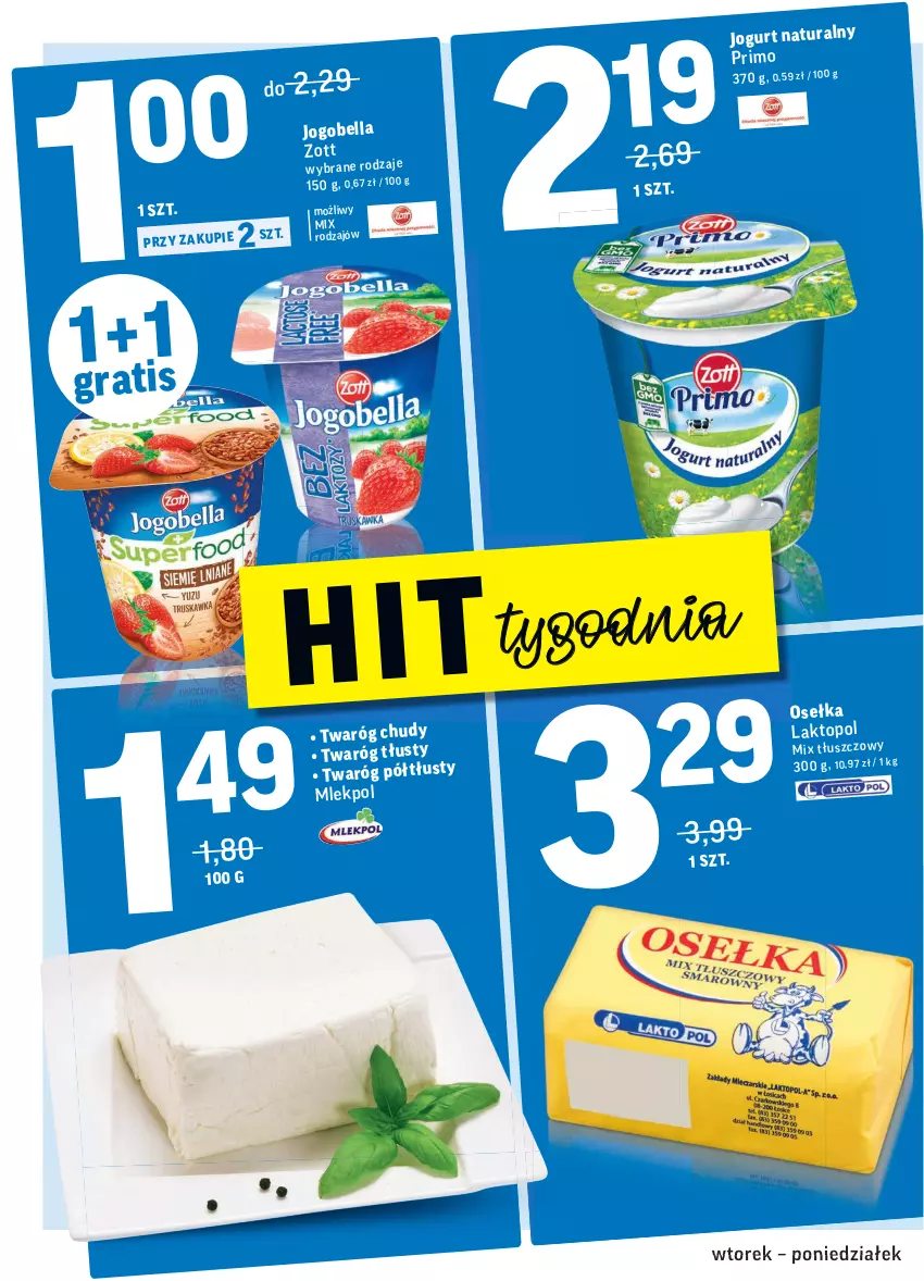 Gazetka promocyjna Intermarche - ważna 18.01 do 24.01.2022 - strona 18 - produkty: Bell, Bella, Jogobella, Jogurt, Jogurt naturalny, Top, Twaróg, Twaróg chudy, Zott