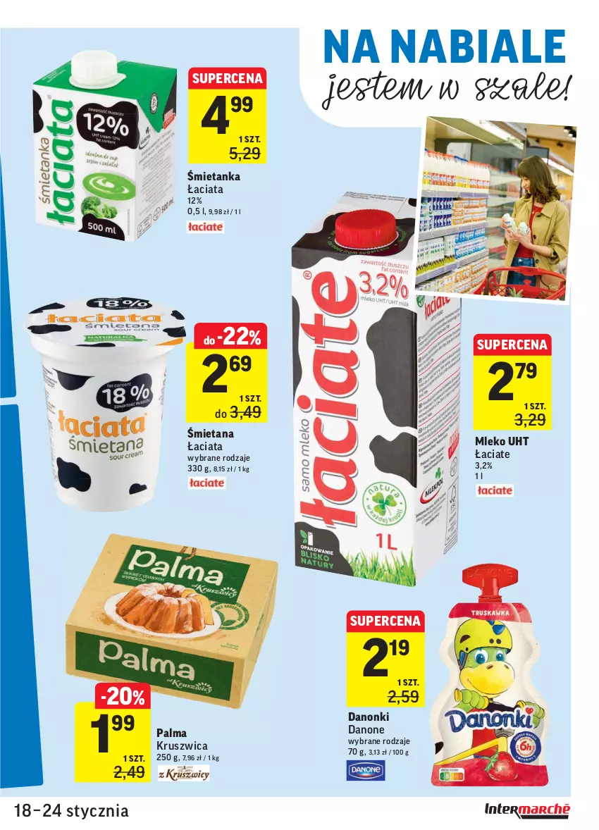 Gazetka promocyjna Intermarche - ważna 18.01 do 24.01.2022 - strona 19 - produkty: Danone, Danonki, Mleko, Palma, Szal