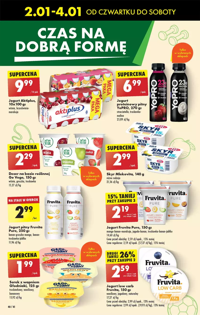 Gazetka promocyjna Biedronka - Od Czwartku - ważna 02.01 do 08.01.2025 - strona 40 - produkty: Aktiplus, Deser, Jogurt, Jogurt pitny, Mango, Mleko, Mlekovita, Pur, Ser, Serek