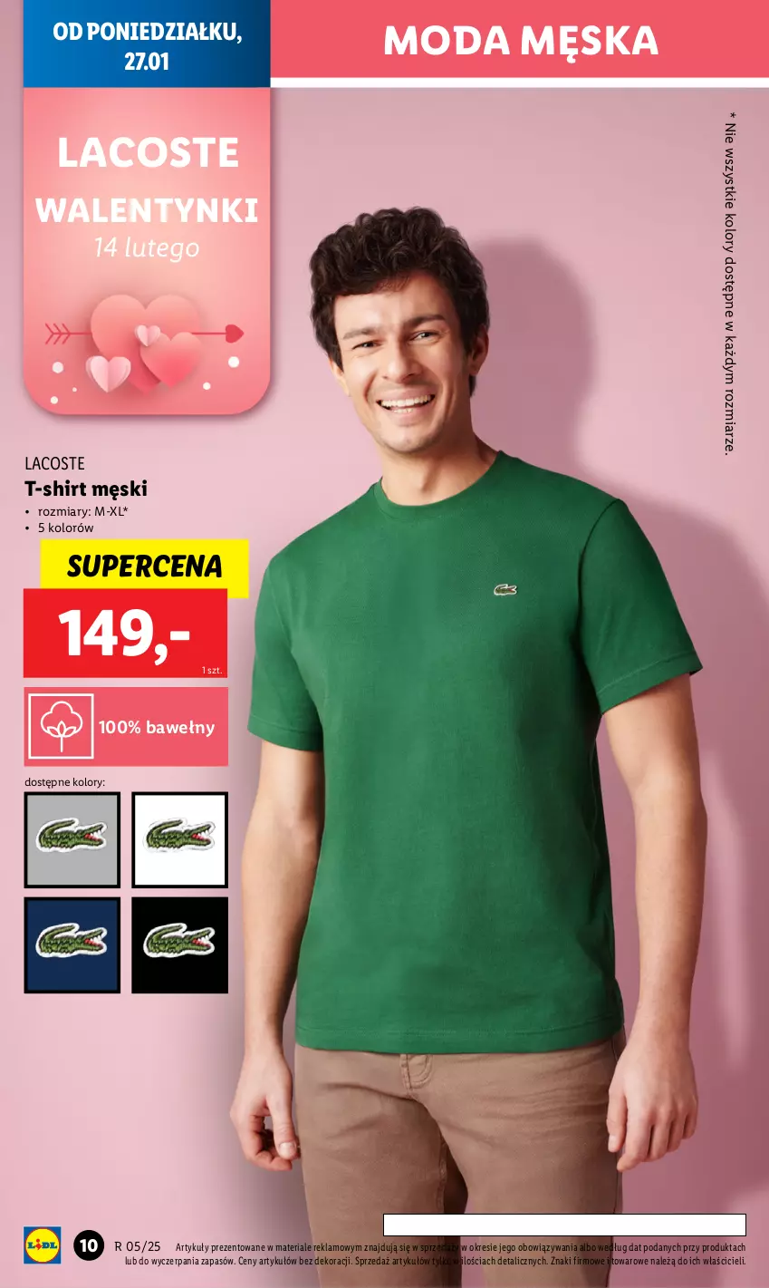 Gazetka promocyjna Lidl - GAZETKA - ważna 27.01 do 01.02.2025 - strona 10 - produkty: Lacoste, Moda, T-shirt