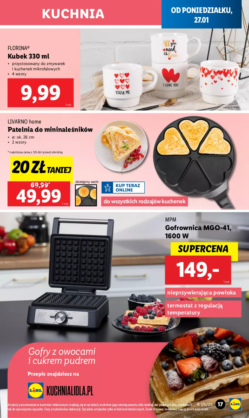 Gazetka promocyjna Lidl - GAZETKA - ważna 27.01 do 01.02.2025 - strona 17 - produkty: Fa, Gofrownica, Gofry, Ivar, Kubek, Kuchnia, Patelnia, Termos