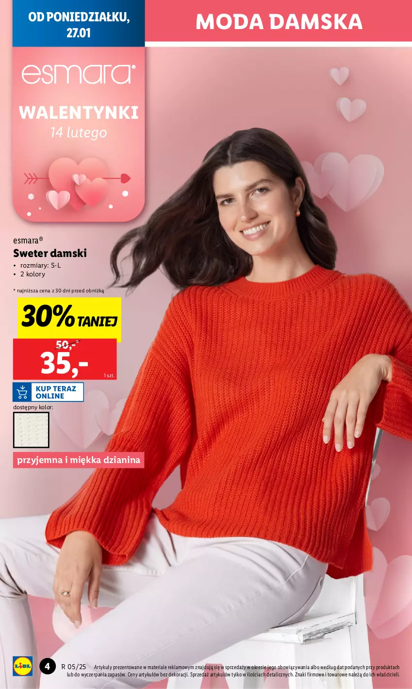 Gazetka promocyjna Lidl - GAZETKA - ważna 27.01 do 01.02.2025 - strona 4 - produkty: Moda, Sweter