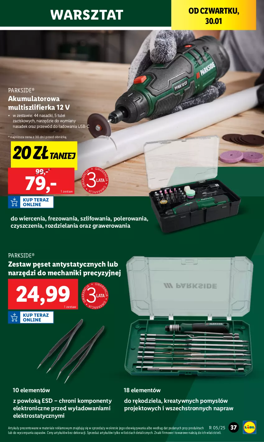 Gazetka promocyjna Lidl - GAZETKA - ważna 27.01 do 01.02.2025 - strona 41 - produkty: Akumulator, Gra, Parkside, Przewód, Szlifierka