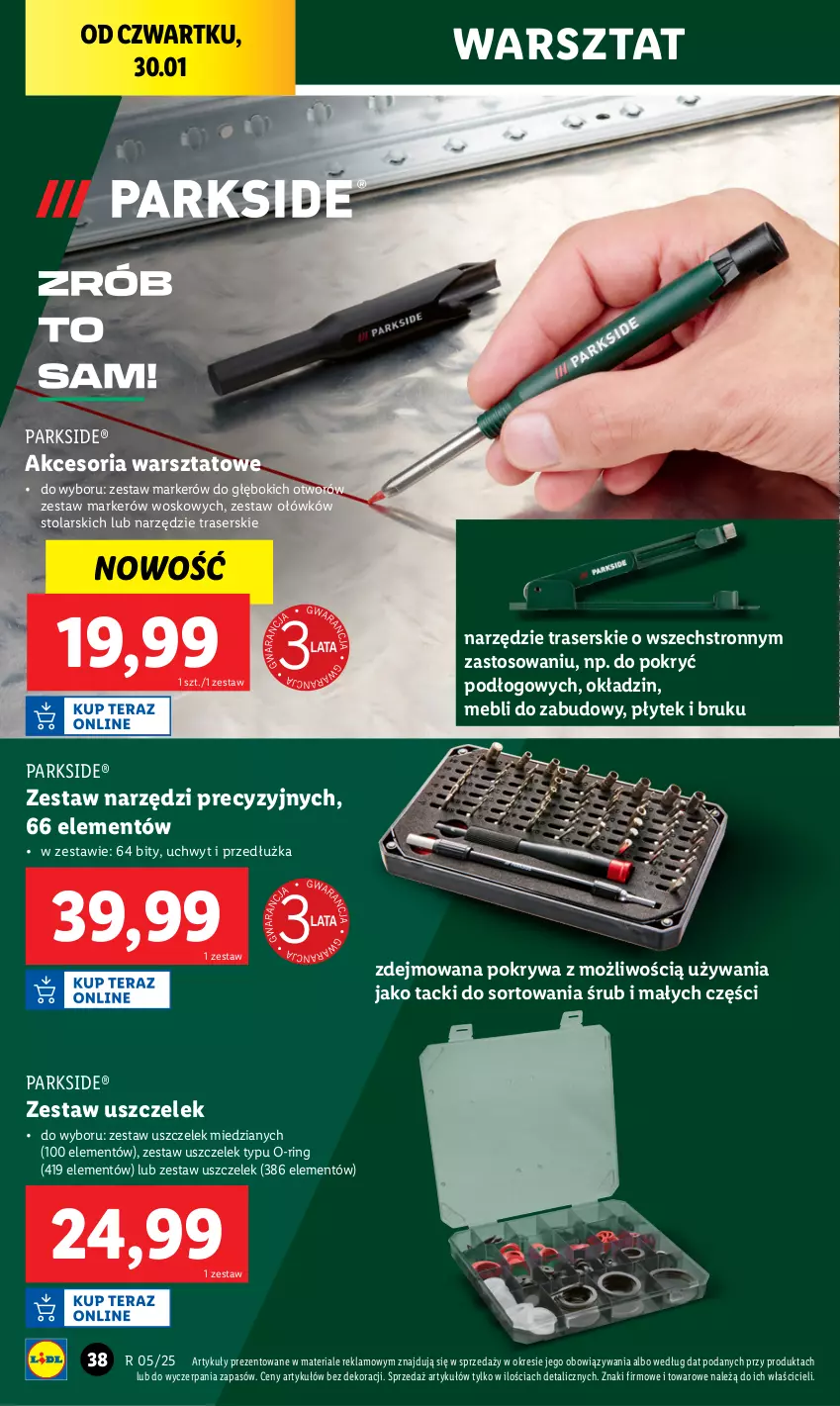 Gazetka promocyjna Lidl - GAZETKA - ważna 27.01 do 01.02.2025 - strona 42 - produkty: Marker, Parkside, Pokrywa, Ser, Zestaw narzędzi