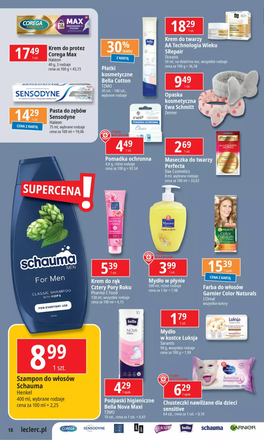 Gazetka promocyjna E Leclerc - ważna 03.12 do 15.11.2024 - strona 18 - produkty: Corega, Garnier, Leon, Pasta do zębów, Schauma, Sensodyne