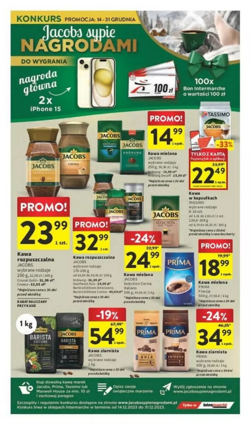 Gazetka promocyjna Intermarche - ważna 14.12 do 18.12.2023 - strona 31 - produkty: Jacobs, JBL, Kawa, Kawa mielona, Kawa rozpuszczalna, Kawa ziarnista, Prima, Sos, Tassimo