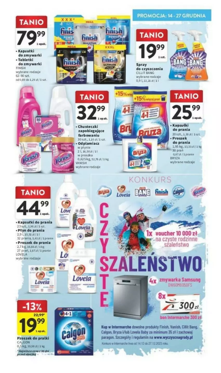 Gazetka promocyjna Intermarche - ważna 14.12 do 18.12.2023 - strona 39 - produkty: Bryza, Chusteczki, Cillit Bang, Fa, Finish, Kapsułki do prania, Odplamiacz, Płyn do prania, Proszek do prania, Szal, Tablet, Zmywarki