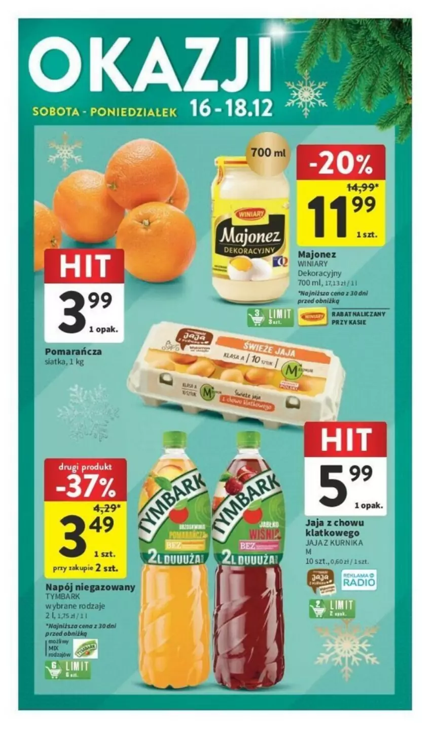 Gazetka promocyjna Intermarche - ważna 14.12 do 18.12.2023 - strona 44 - produkty: Jaja, Napój, Napój niegazowany, Tymbark