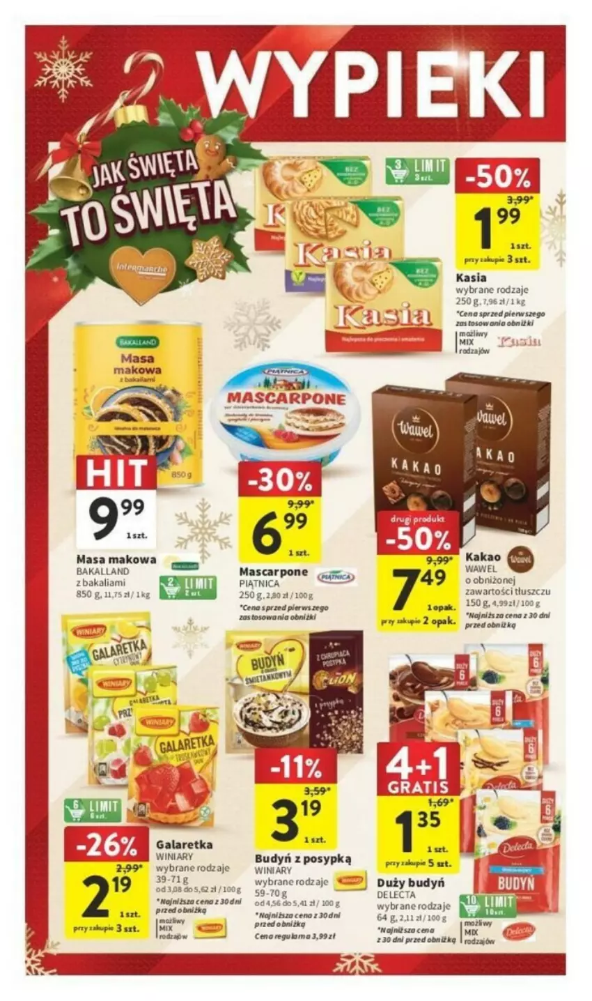 Gazetka promocyjna Intermarche - ważna 14.12 do 18.12.2023 - strona 47 - produkty: Bakalland, Budyń, Delecta, Gala, Galaretka, Kasia, Mascarpone, Wawel