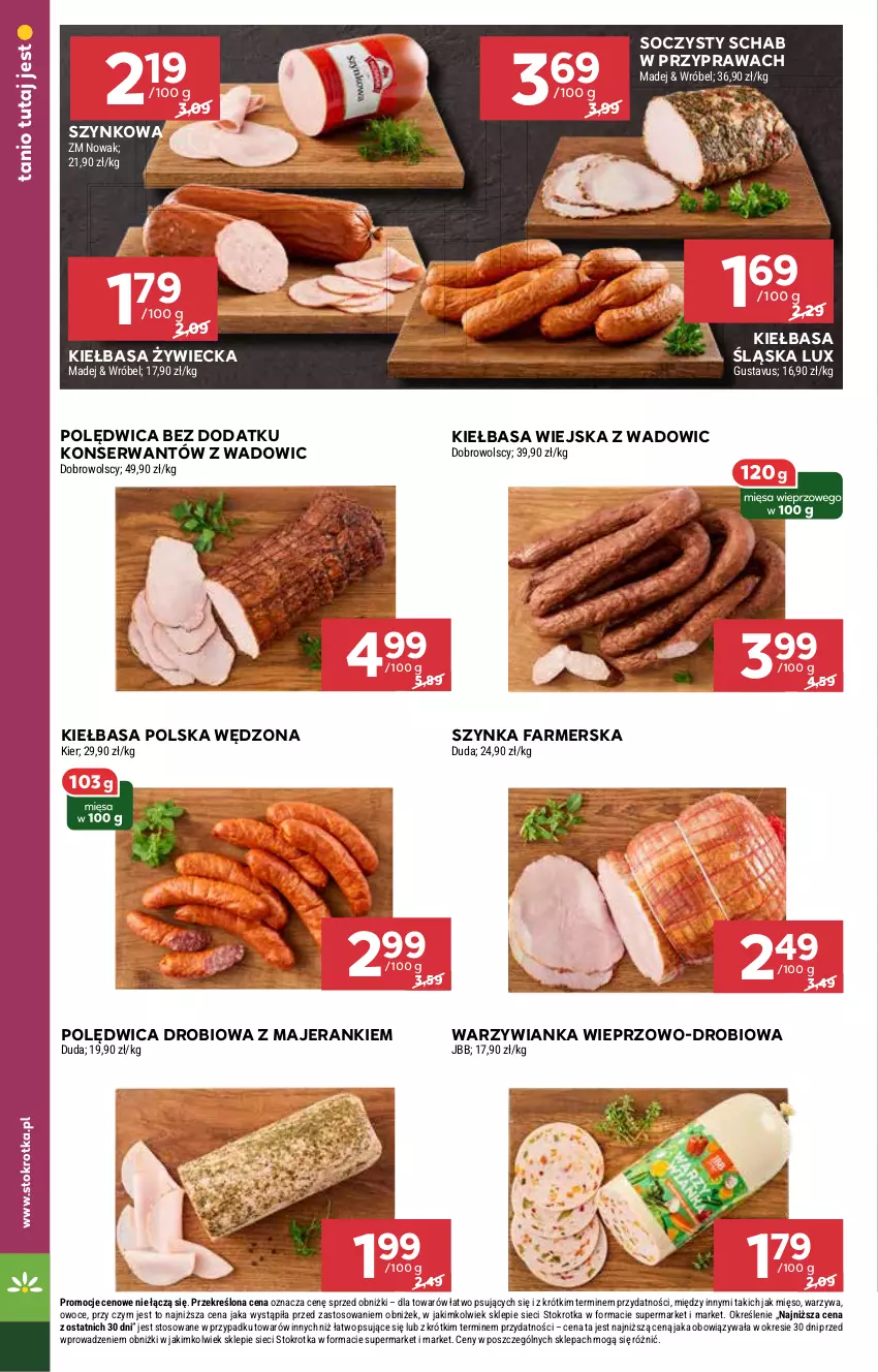 Gazetka promocyjna Stokrotka - Market - ważna 13.02 do 19.02.2025 - strona 6 - produkty: Fa, Kiełbasa, Kiełbasa śląska, Kiełbasa wiejska, Madej Wróbel, Mięso, NOWAK, Owoce, Polędwica, Ser, Szynka, Szynka farmerska, Warzywa