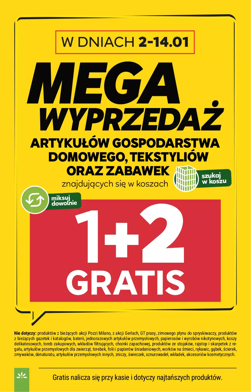 Gazetka promocyjna Stokrotka - Supermarket - ważna 05.01 do 07.01.2026 - strona 4 - produkty: Danio, Gra, Karp, Kosz, Papier, Regał, Stojak, Top, Znicz