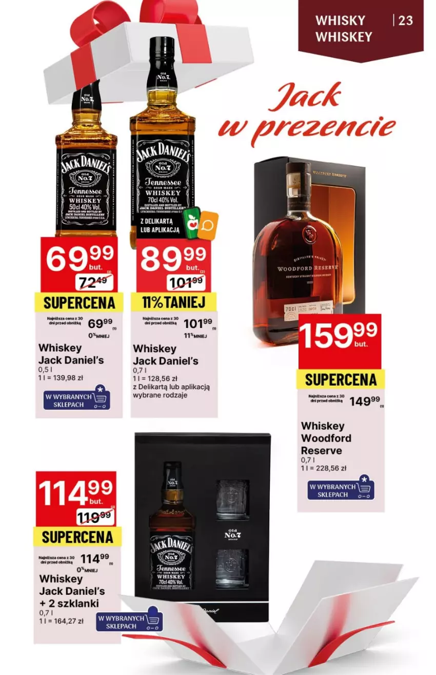 Gazetka promocyjna Delikatesy Centrum - DeliBarek DC49/DC50 - ważna 14.12.2023 do 03.01.2024 - strona 23 - produkty: Jack Daniel's, Lanki, Ser, Whiskey, Whisky