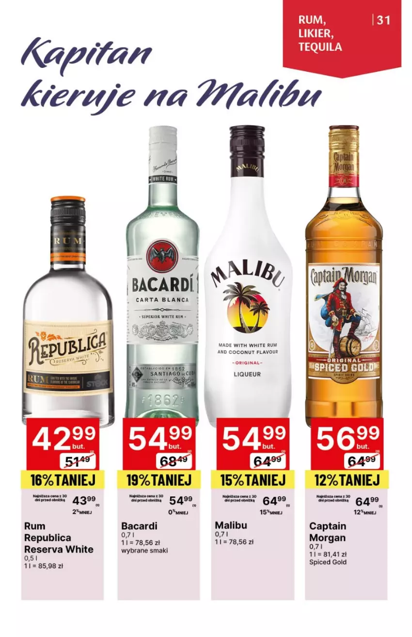 Gazetka promocyjna Delikatesy Centrum - DeliBarek DC49/DC50 - ważna 14.12.2023 do 03.01.2024 - strona 31 - produkty: Bacardi, Gin, Malibu, Rum, Ser, Tequila