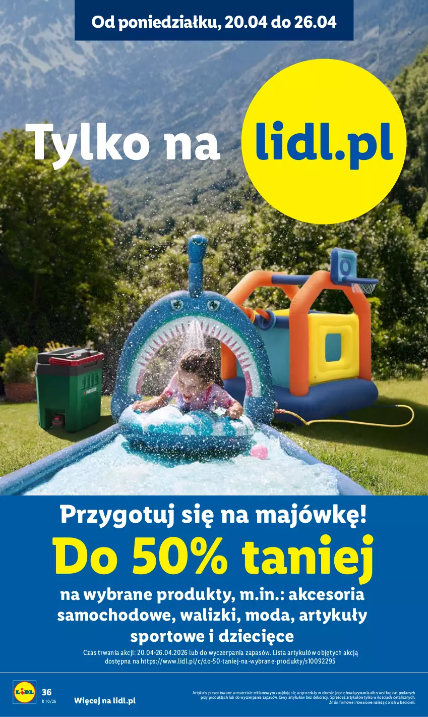 Gazetka promocyjna Lidl - Gazetka ważna od 20.04 do 22.04 - ważna 20.04 do 22.04.2026 - strona 36 - produkty: Dzieci, Moda, Por, Sport