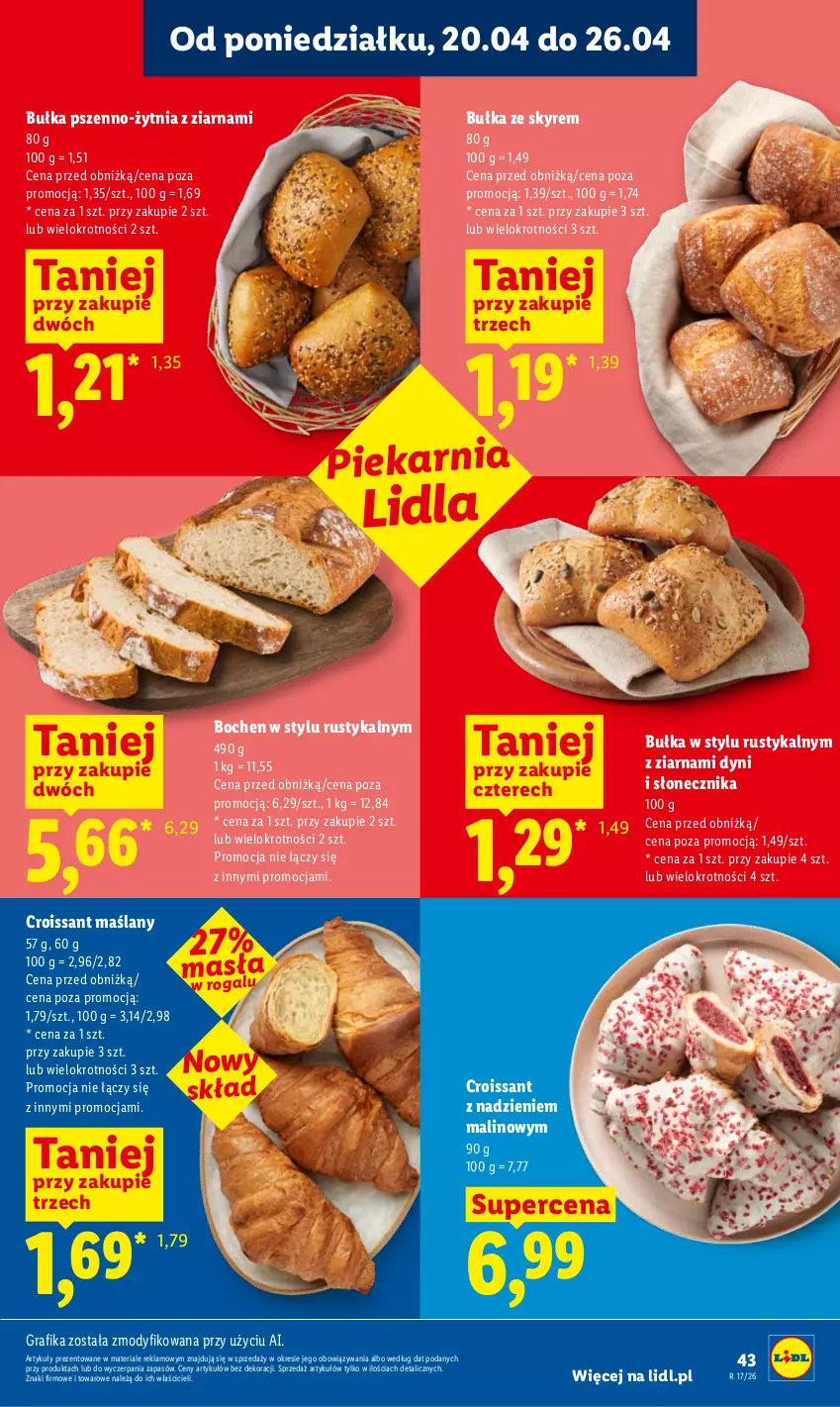 Gazetka promocyjna Lidl - Gazetka ważna od 20.04 do 22.04 - ważna 20.04 do 22.04.2026 - strona 43 - produkty: Bułka, Croissant, Gra, Grafika, Rogal, Rust