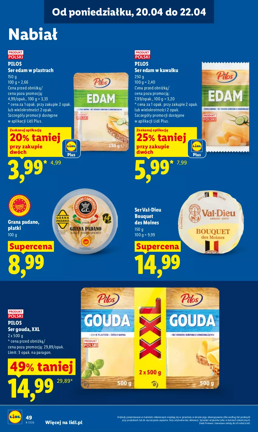 Gazetka promocyjna Lidl - Gazetka ważna od 20.04 do 22.04 - ważna 20.04 do 22.04.2026 - strona 50 - produkty: Edam, Gouda, Gra, Kawa, Pilos, Ser