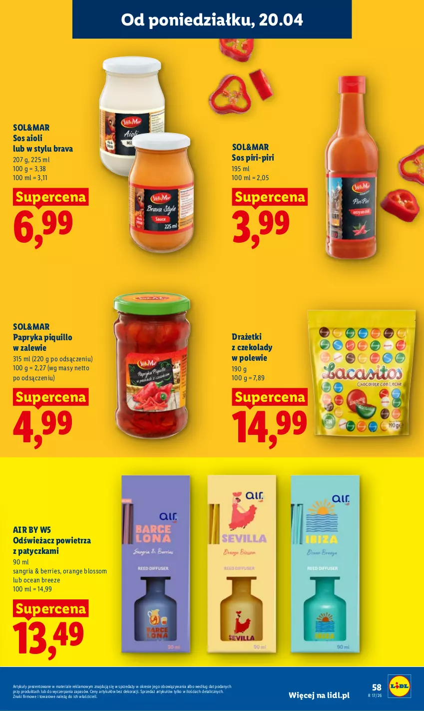 Gazetka promocyjna Lidl - Gazetka ważna od 20.04 do 22.04 - ważna 20.04 do 22.04.2026 - strona 59 - produkty: Odświeżacz powietrza, Papryka, Sos