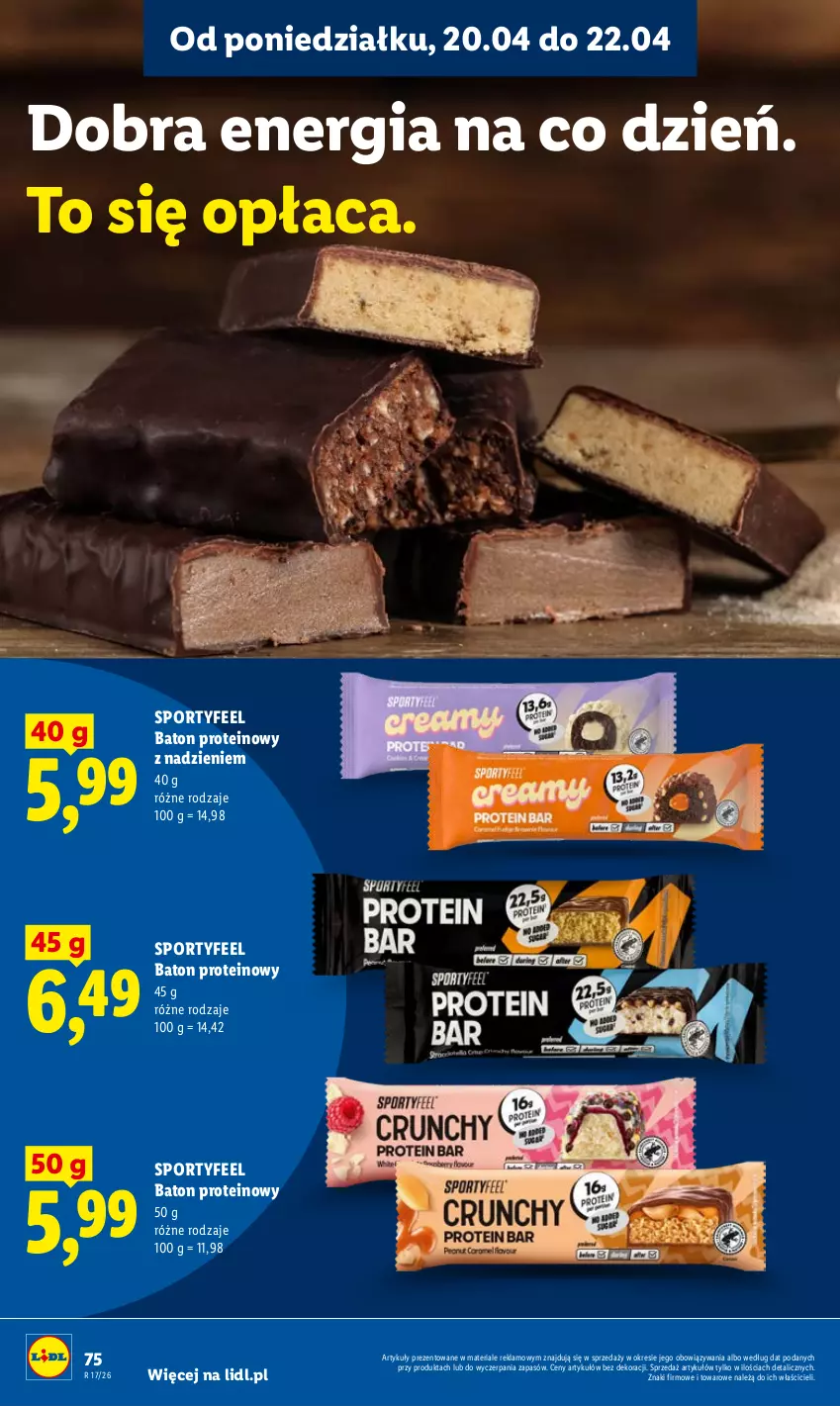 Gazetka promocyjna Lidl - Gazetka ważna od 20.04 do 22.04 - ważna 20.04 do 22.04.2026 - strona 78 - produkty: Baton, Por, Sport