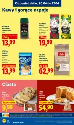 Gazetka promocyjna Lidl - Gazetka ważna od 20.04 do 22.04 - Gazetka - ważna od 22.04 do 22.04.2026 - strona 74 - produkty: Kawa rozpuszczalna, Kawa ziarnista, Bell, Jogurt, Milky Way, Kawa mielona, Kawa, Bounty, Napoje, Sękacz, Czekolada, Mars, Baton, Bella, Ciasto jogurtowe