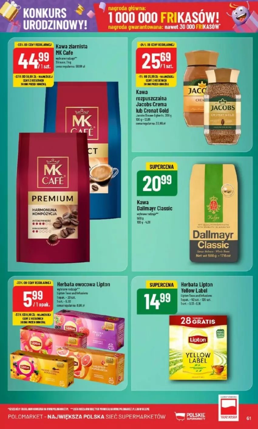 Gazetka promocyjna PoloMarket - ważna 25.09 do 01.10.2024 - strona 58 - produkty: Dallmayr, Gra, Herbata, Herbata owocowa, Jacobs, Kawa, Kawa ziarnista, Lipton, Tran