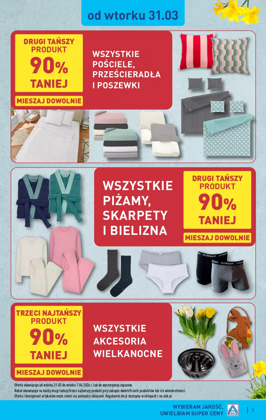 Gazetka promocyjna Aldi - Artykuły przemysłowe i tekstylia - ważna 31.03 do 02.04.2026 - strona 3 - produkty: Bielizna, Karp, Pościel