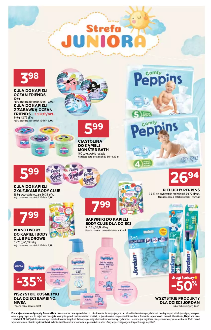 Gazetka promocyjna Stokrotka - Supermarket - ważna 03.07 do 09.07.2025 - strona 27 - produkty: Body, Dzieci, Kosmetyki dla dzieci, Kula do kąpieli, Mięso, Nivea, Olej, Owoce, Pieluchy, Warzywa